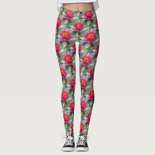 Rosa Lotus Wasserlilie Leggings