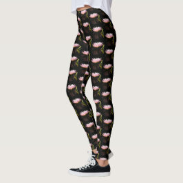 Rosa Lotus-Wasserlilie Leggings