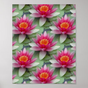 Rosa Lotus Wasserlilie Poster