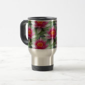 Rosa Lotus Wasserlilie Reisebecher (Vorderseite Links)