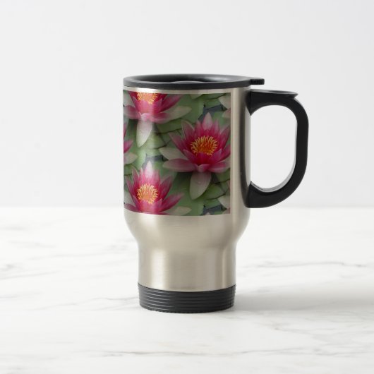 Rosa Lotus Wasserlilie Reisebecher (Rechts)