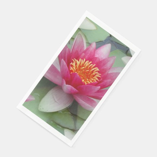 Rosa Lotus Wasserlilie Serviette (Ecke)