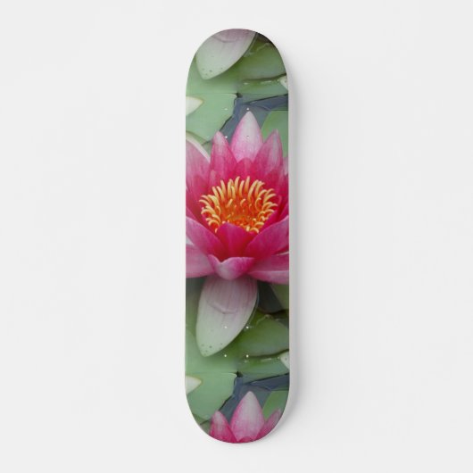 Rosa Lotus Wasserlilie Skateboard (Vorne)