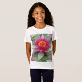 Rosa Lotus Wasserlilie T-Shirt (Vorne ganz)