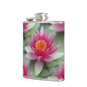 Rosa Lotus Water Lily Vinyl Wrapped Flask Flachmann (Links)