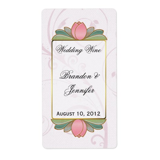 Rosa Lotus Wedding Mini Weinmarken (Vorne)