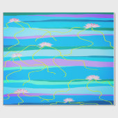 Rosa Lotus Wrapping Geschenkpapier (Flach)