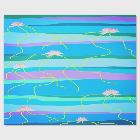 Rosa Lotus Wrapping Geschenkpapier (Flach)