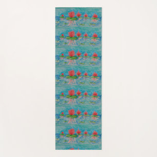 Rosa Lotus Zeichnend, naive Art Yoga Mat Yogamatte