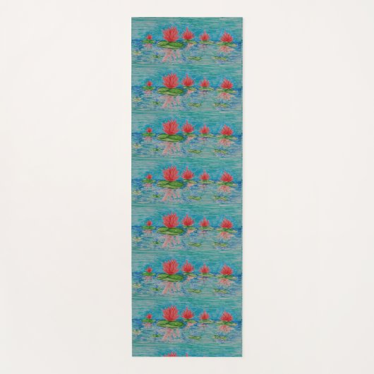 Rosa Lotus Zeichnend, naive Art Yoga Mat Yogamatte (Vorderseite)