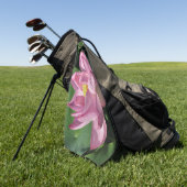Rosa Lotusblume IV Golfhandtuch (Gras)