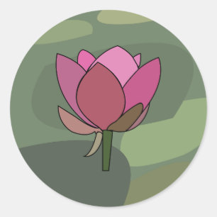 Rosa Lotusblume Runder Aufkleber
