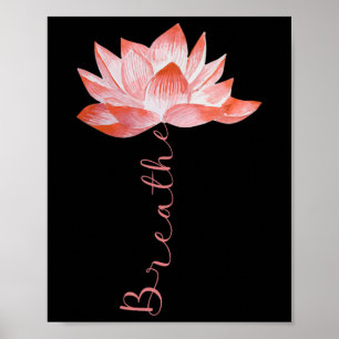 Rosa Lotusblume Yoga Atmung Meditation Yoga Liebe Poster