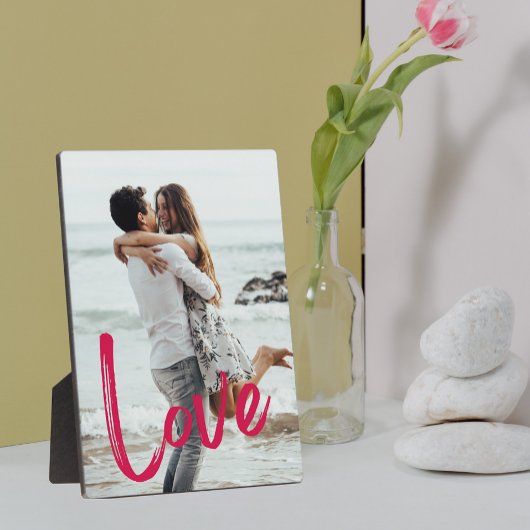 Rosa LOVE-Schrift-Easel-Foto ohne Rahmen