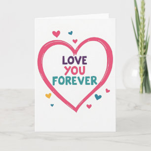 Rosa Love You Forever Valentinskarte Karte