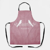 Rosa Lovebirds Blumenbeere Schürze (Vorderseite)