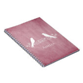 Rosa Lovebirds Blumenrübe Notizblock (Rechte Seite)