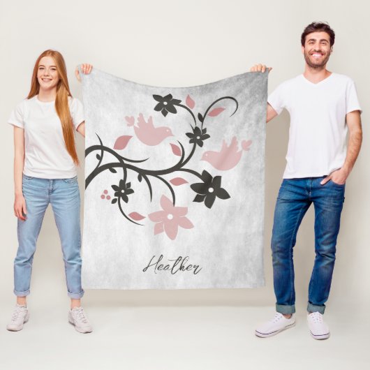 Rosa Lovebirds Fleece Blanket (Beispiel)
