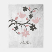 Rosa Lovebirds Fleece Blanket (Vorderseite)