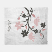Rosa Lovebirds Fleece Blanket (Vorderseite (Horizontal))