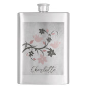 Rosa Lovebirds Personalisiert Flask Flachmann (Vorderseite)