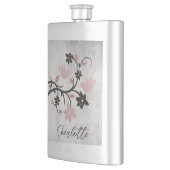 Rosa Lovebirds Personalisiert Flask Flachmann (Links)