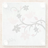 Rosa Lovebirds Personalisiert Glass Untersetzer (Rückseite)