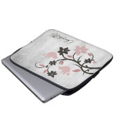 Rosa Lovebirds Personalisierter Laptop-Sieb Laptopschutzhülle (Vorne Knopf)