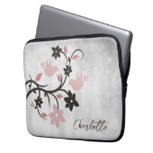 Rosa Lovebirds Personalisierter Laptop-Sieb Laptopschutzhülle (Vorderseite Links)