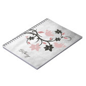 Rosa Lovebirds Personalisiertes Notebook Notizblock (Linke Seite)