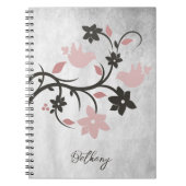 Rosa Lovebirds Personalisiertes Notebook Notizblock (Vorderseite)
