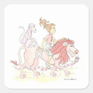 Rosa Löwe und Aufkleber für Tiere