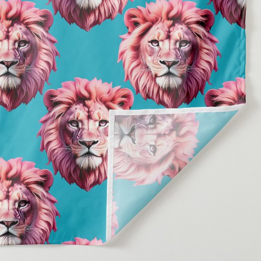 Rosa Löwenkopf-Tiermuster-Design Blau  Stoff