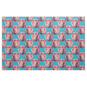Rosa Löwenkopf-Tiermuster-Design Blau  Stoff (Fat Quarter (45,7 x 55,9 cm))