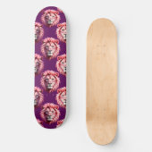 Rosa Löwenkopf-Tiermuster-Design Lila Skateboard (Vorderseite)