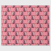 Rosa Löwenkopf-Tiermuster-Design Rosa Geschenkpapier (Flach)