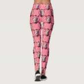 Rosa Löwenkopf-Tiermuster-Design Rosa Leggings (Rückseite)