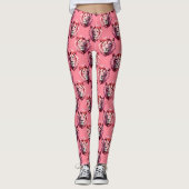 Rosa Löwenkopf-Tiermuster-Design Rosa Leggings (Vorderseite)