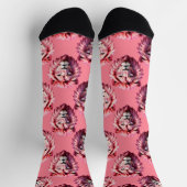 Rosa Löwenkopf-Tiermuster-Design Rosa Socken (Oben)