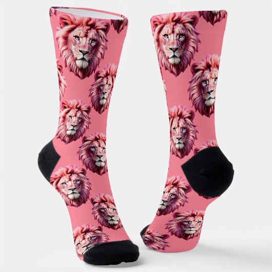 Rosa Löwenkopf-Tiermuster-Design Rosa Socken