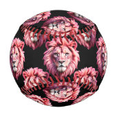 Rosa Löwenkopf-Tiermuster-Design - Schwarz Baseball (Rückseite)
