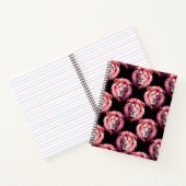 Rosa Löwenkopf-Tiermuster-Design - Schwarz Notizblock (Innenseite)