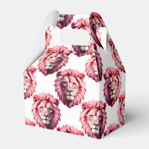 Rosa Löwenkopf Tiermuster Design Weiß  Geschenkschachtel