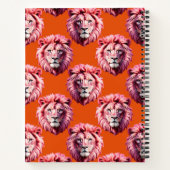 Rosa Löwenkopf-Tiermusterdesign Orange Notizblock (Rückseite)