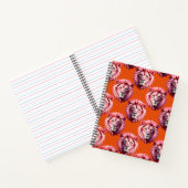 Rosa Löwenkopf-Tiermusterdesign Orange Notizblock (Innenseite)