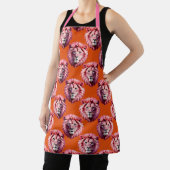Rosa Löwenkopf-Tiermusterdesign Orange Schürze (InSitu)