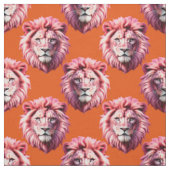Rosa Löwenkopf-Tiermusterdesign Orange  Stoff (Muster)
