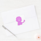 Rosa Löwentier Silhouette Quadratischer Aufkleber (Umschlag)