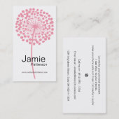 Rosa Löwenzahn-Blumen-vertikale Geschäfts-Karten Visitenkarte (Vorne/Hinten)