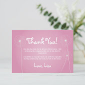 Rosa Löwenzahn, danke Karten (Stehend Vorderseite)